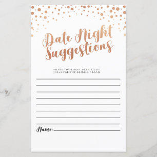 Bridal Shower Date Night Suggestions Rose Gold Wed