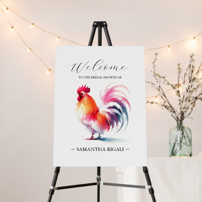 Bridal Shower Decorations Rooster Welcome Sign (In Situ (Stand))