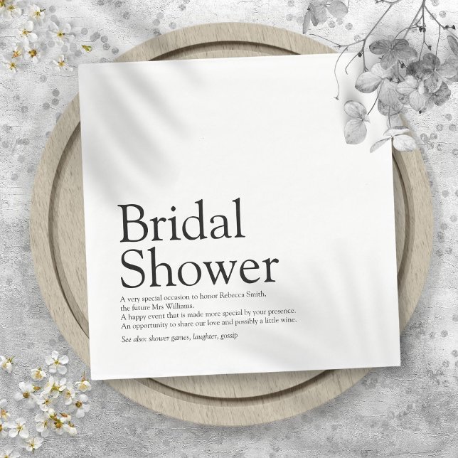 Bridal Shower Definition Modern Fun Napkins (Bridal Shower Definition Modern Fun Napkins)