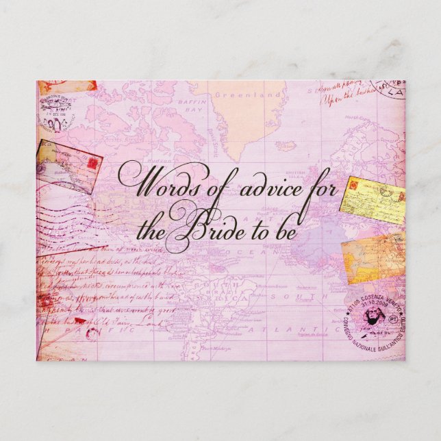 Bridal Shower Destination Wedding Invitation Postcard (Front)