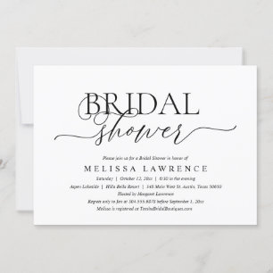 Bridal Shower Dinner and Party, Modern Elegant Invitation