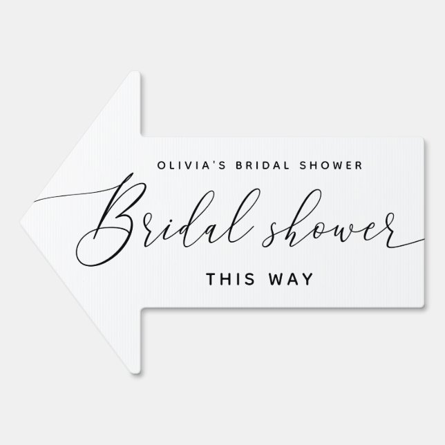 Bridal Shower Directional Arrow | Minimal This Way Sign (Front)