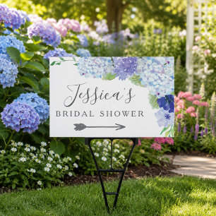Bridal Shower Directional Yard Sign Hydrangea