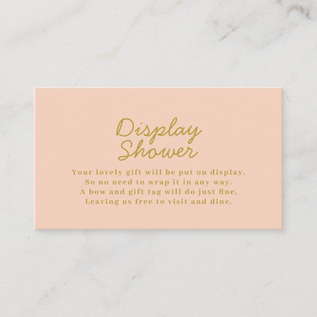 Bridal Shower display shower Enclosure Card (Front)