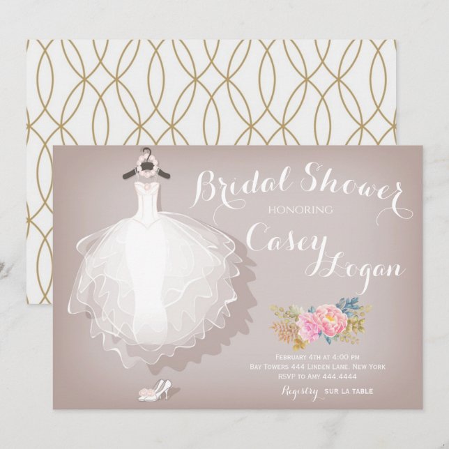 Bridal Shower Dress Invitation (Front/Back)