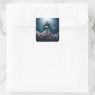 Bridal Shower Dress Thank you Square Sticker