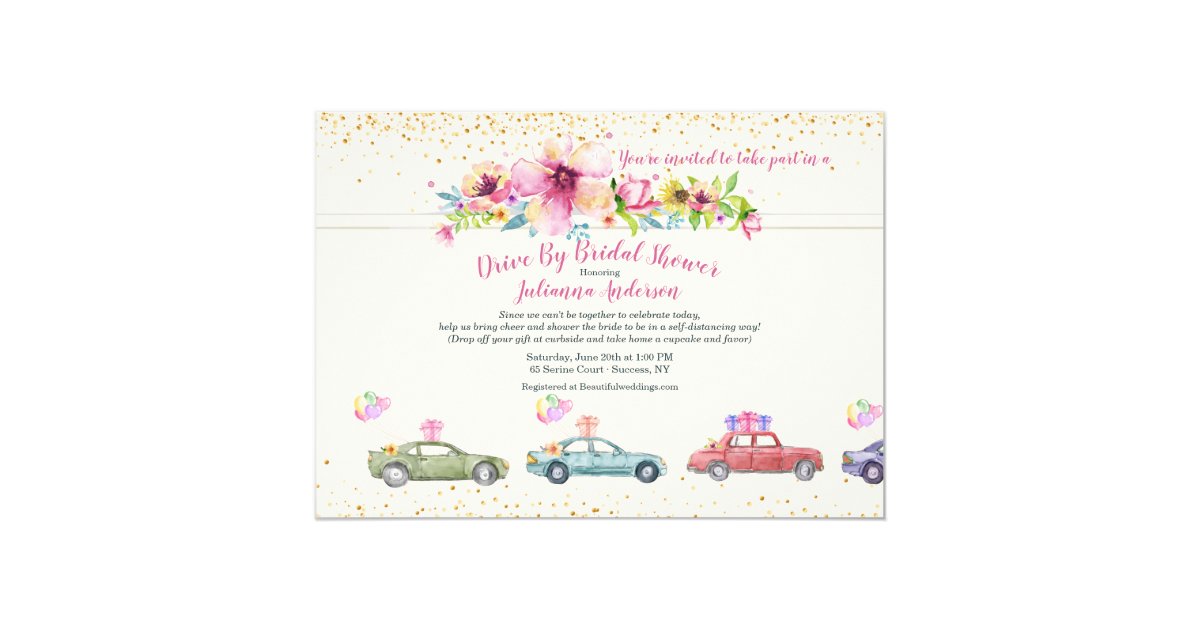 Bridal Shower Drive By Invitation