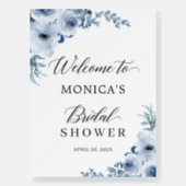 Bridal Shower Dusty Blue Bohemian Floral Classy Foam Board (Front)