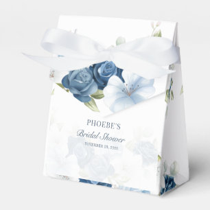 Bridal Shower Dusty Blue Floral Rustic Favor Boxes