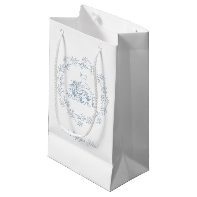 Bridal Shower - Elegant Blue Favor Bag (Front Angled)
