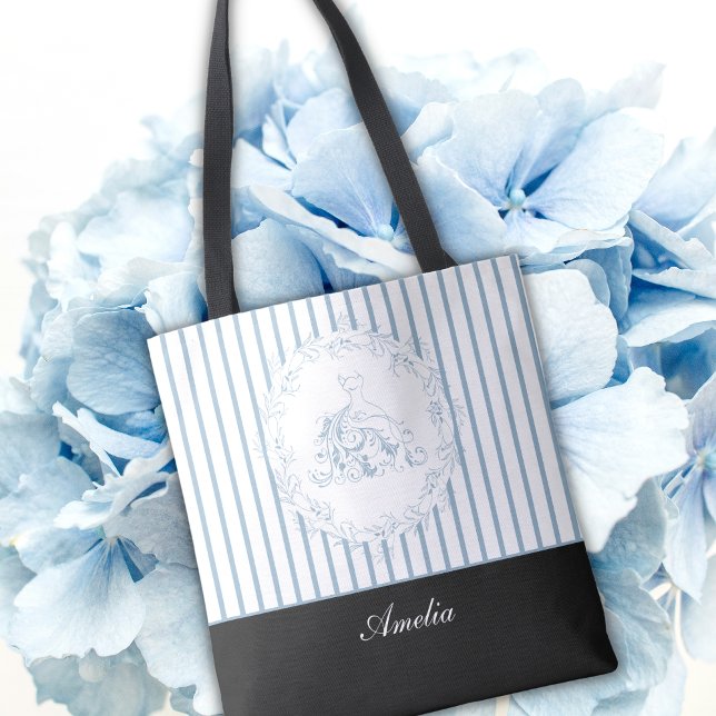 Bridal Shower - Elegant Blue Personalized Bridal Tote Bag (Creator Uploaded)