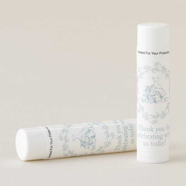 Bridal Shower - Elegant Blue Shower Lip Balm (Front)