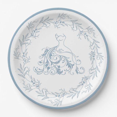 Bridal Shower _ Elegant Blue Shower Paper Plates