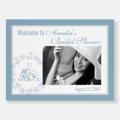 Bridal Shower _ Elegant Blue Welcome Sign