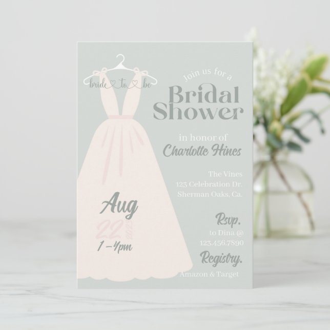 Bridal Shower, Elegant, Bride to be, Bridal Invite (Standing Front)