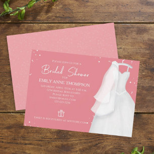 Bridal Shower Elegant Bride Wedding Vintage Gown Invitation