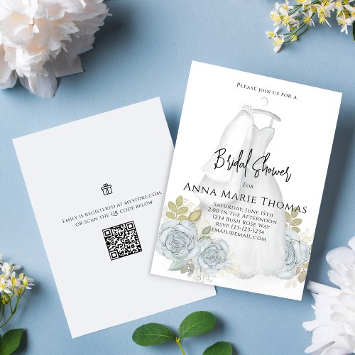 Bridal Shower Elegant Calligraphy Script Dress Invitation