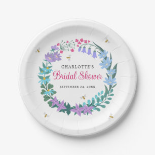 Bridal Shower Elegant Floral Wildflowers Garland Paper Plates