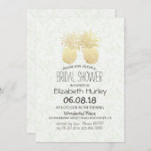 Bridal Shower Elegant Gold Foil Pineapple Couple Invitation (Front/Back)
