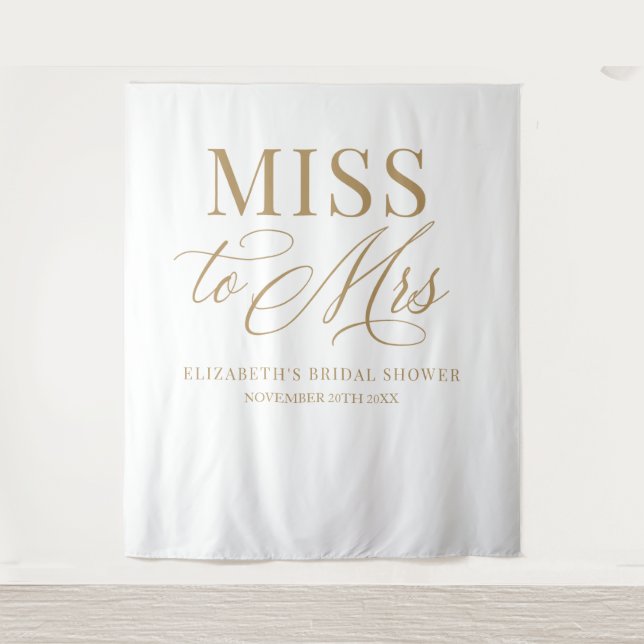 Bridal shower elegant Miss to Mrs backdrop (Front)
