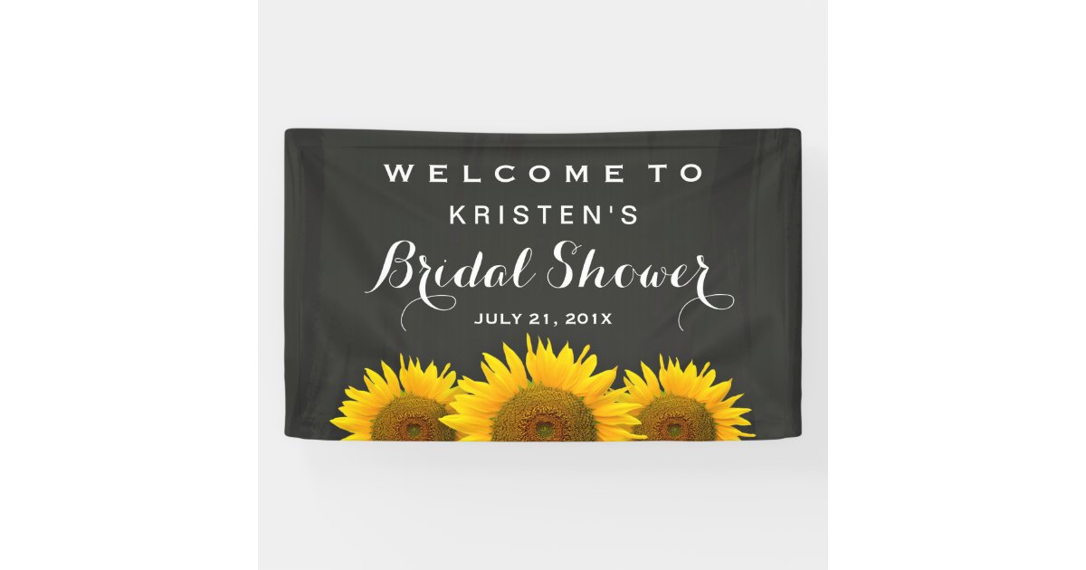 Bridal Shower Elegant Sunflower Chalkboard Welcome Banner