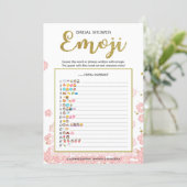 Bridal Shower Emoji Dictionary Game | Gold Pink (Standing Front)