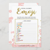 Bridal Shower Emoji Dictionary Game | Gold Pink (Front/Back)