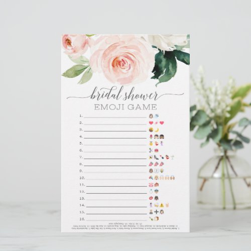 Bridal Shower Emoji Game Blushing Blooms