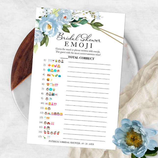 Bridal Shower Emoji Pictionary Floral Geometric Flyer (Creator Uploaded)