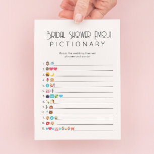 Bridal Shower Emoji Pictionary Game Card