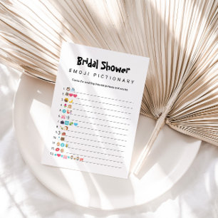 Bridal Shower Emoji Pictionary Game Card