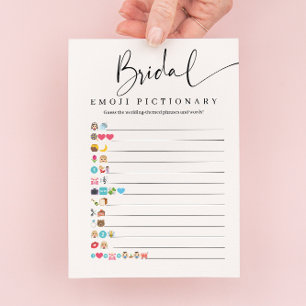 Bridal Shower Emoji Pictionary Game Card