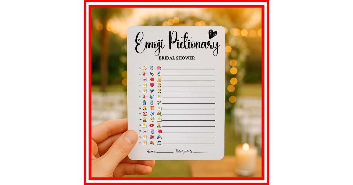 Bridal Shower Emoji Pictionary Game Elegant Modern Invitation | Zazzle