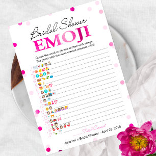 Bridal Shower Emoji Pictionary Game Pink Magenta