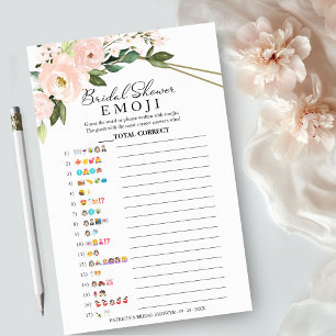 Bridal Shower Emoji Pictionary Pink Geometric Flyer