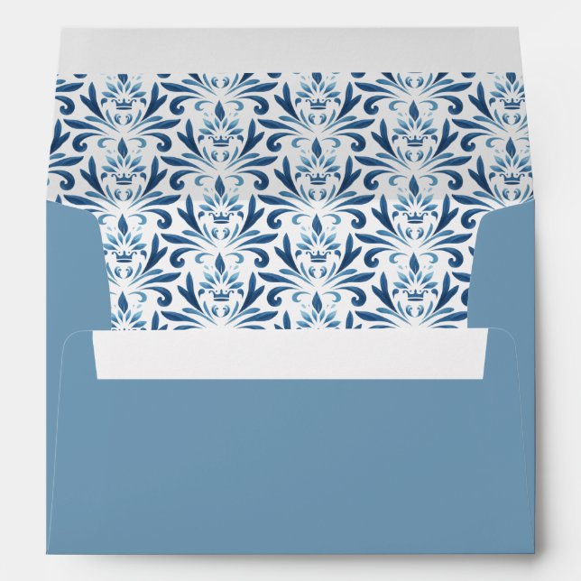 Bridal Shower Envelopes Elegant Dusty Blue (Back (Bottom))