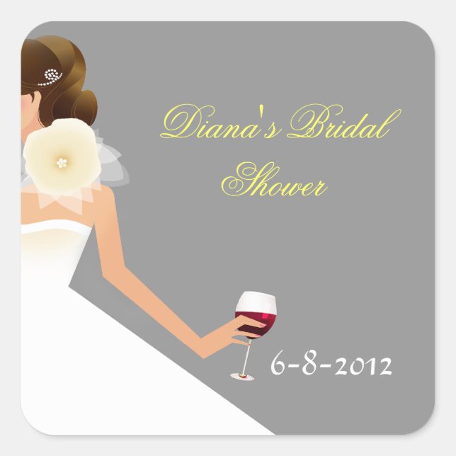 Bridal Shower Esemble Square Sticker (Front)