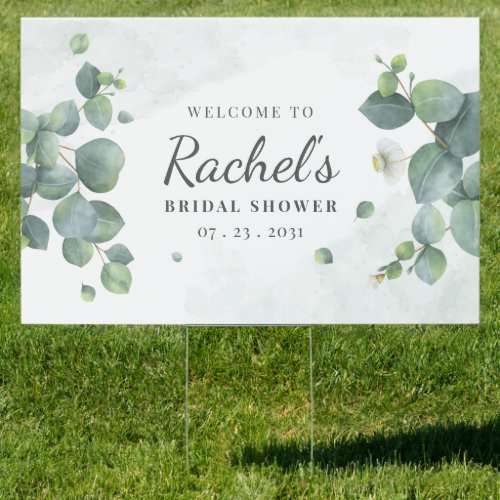 Bridal Shower Eucalyptus Greenery Botanical  Sign