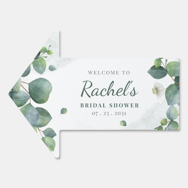 Bridal Shower Eucalyptus Greenery Botanical Sign (Front)