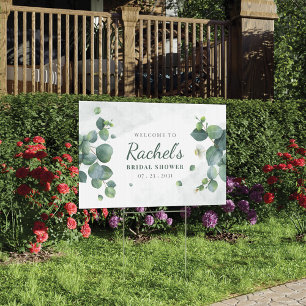 Bridal Shower Eucalyptus Greenery Elegant Floral Sign