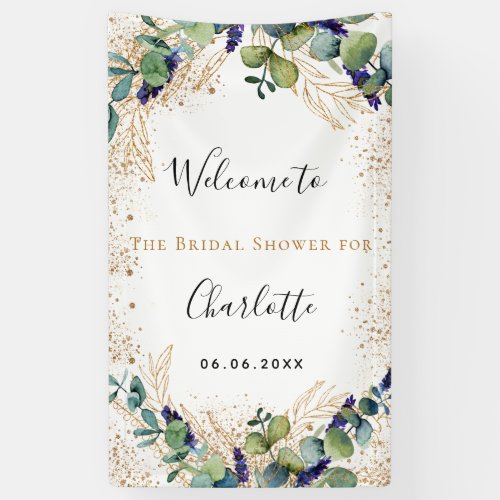 Bridal Shower eucalyptus greenery elegant welcome Banner