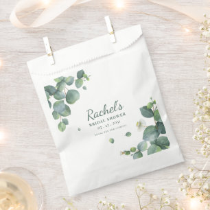 Bridal Shower Eucalyptus Greenery Floral Custom Fa Favor Bag
