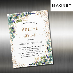 Bridal Shower eucalyptus greenery gold luxury Magnetic Invitation