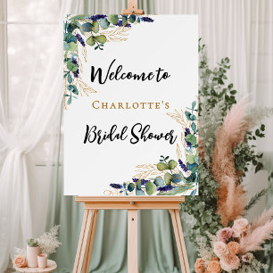 Bridal Shower eucalyptus greenery lavender welcome Foam Board