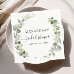 Bridal Shower Eucalyptus Greenery Succulent Napkins<br><div class="desc">Eucalyptus Greenery Succulent Botanical Watercolor Spring Wedding Napkins on white background - includes beautiful and elegant script typography with modern botanical leaves and greenery for the special Wedding day celebration.</div>
