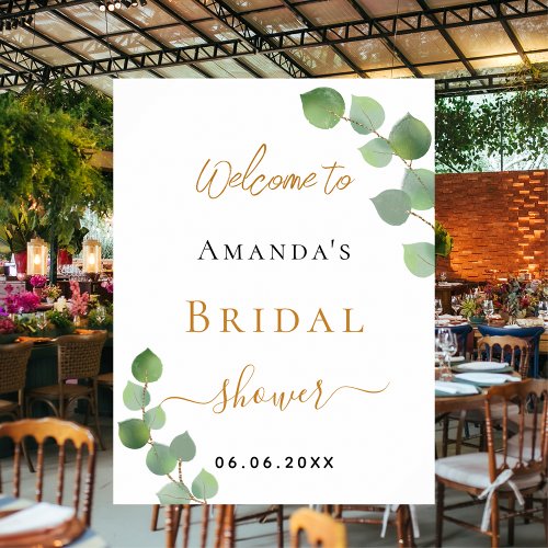 Bridal Shower eucalyptus greenery welcome Poster
