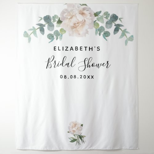 Bridal Shower eucalyptus greenery white elegant Tapestry