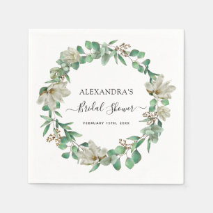 Bridal Shower Eucalyptus Magnolia Greenery Napkins