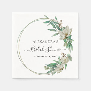 Bridal Shower Eucalyptus Magnolia Greenery Napkins