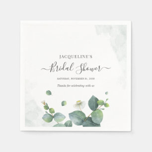 Bridal Shower Eucalyptus Succulent Greenery Napkins
